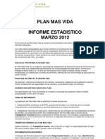 Plan Mas Vida Informe Estadistico Marzo 2012