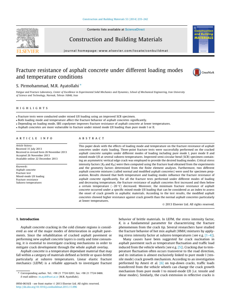 Fracture Resistance of Asphalt Concrete Under Different Loading Modes ...