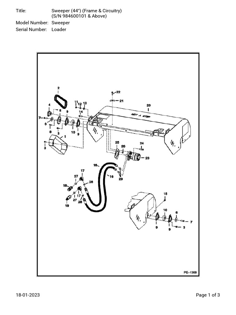 Sweeper Parts List (S/N 984600101+) | PDF | Screw