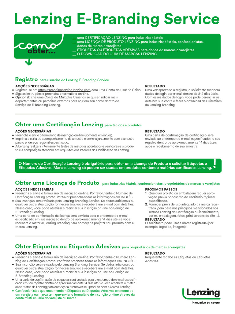 Certificação e Licenciamento Lenzing | PDF | Marca | Gestão de marcas