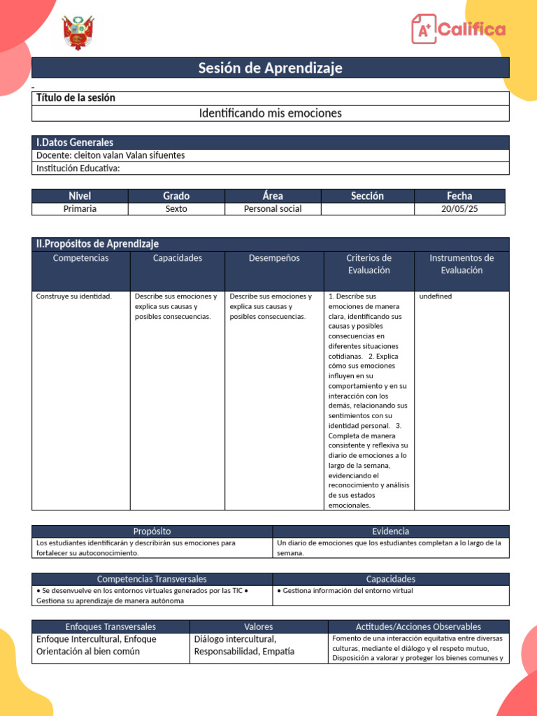 Identificación de Emociones en Clase | PDF | Las emociones | Empatía
