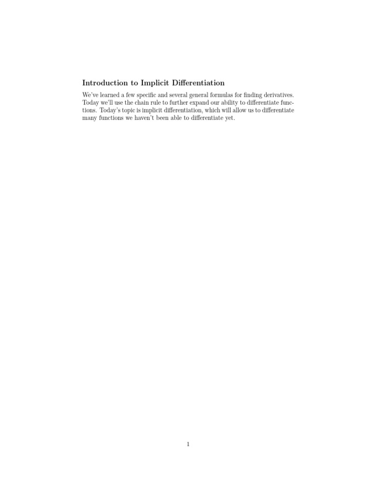 Implicit Differentiation Explained | PDF