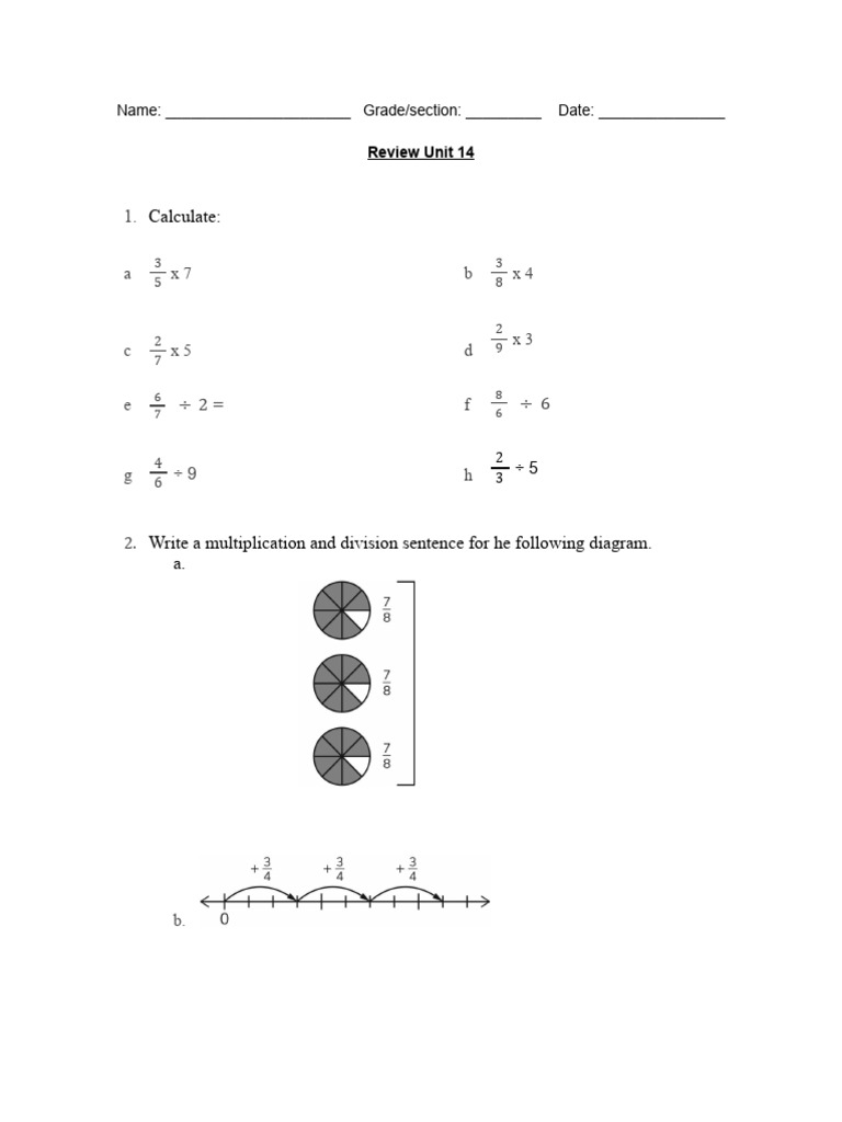 Grade 6 - Review Sheet Unit 14 (For Exam) | PDF