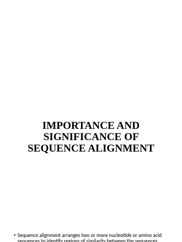 Significance of Sequence Alignment | PDF | Sequence Alignment ...