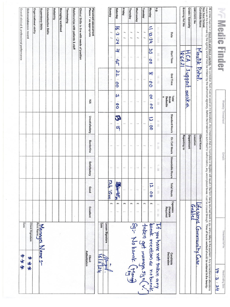 Timesheet Example | PDF