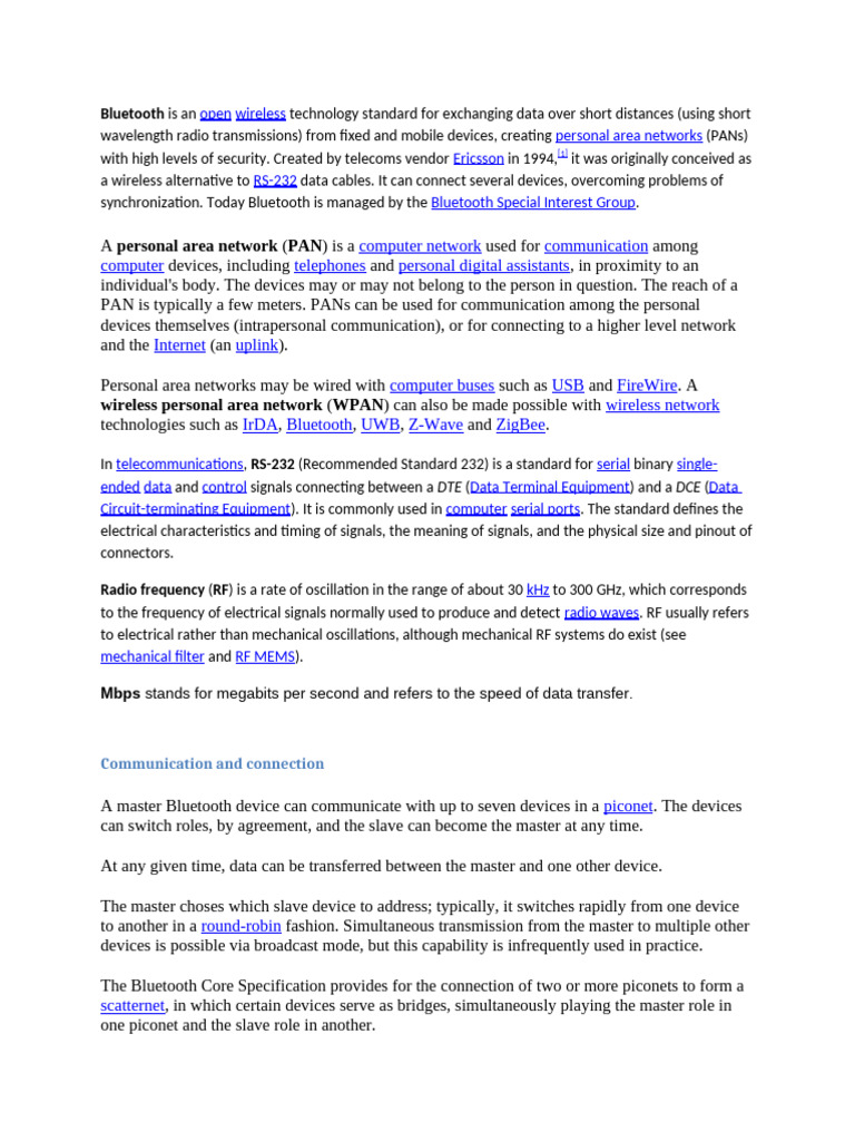 Bluetooth: Short-Distance Data Exchange | PDF | Bluetooth | Microsoft ...
