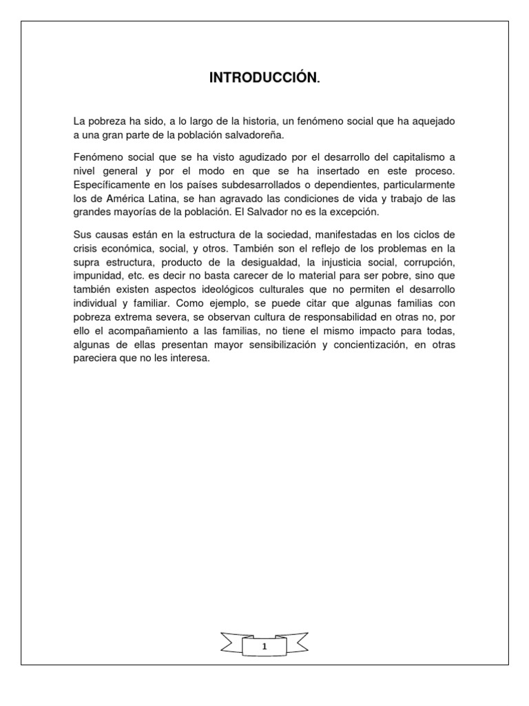Pobreza en El Salvador: Causas y Consecuencias | PDF | El Salvador ...