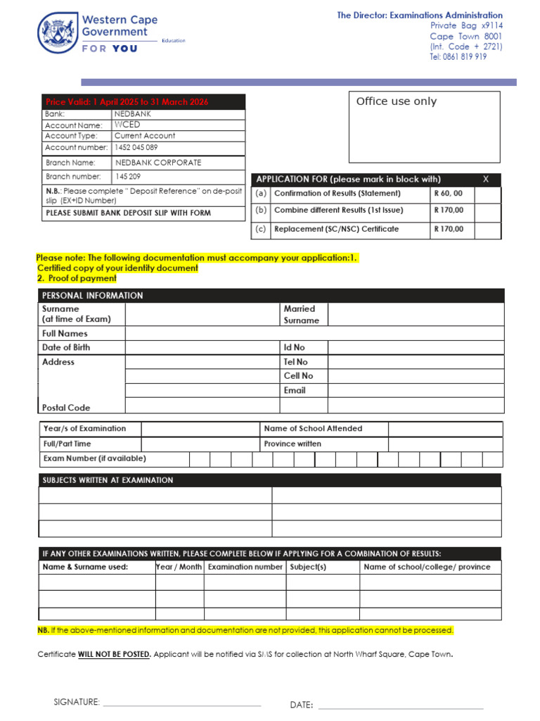 Application for Combined Results | PDF