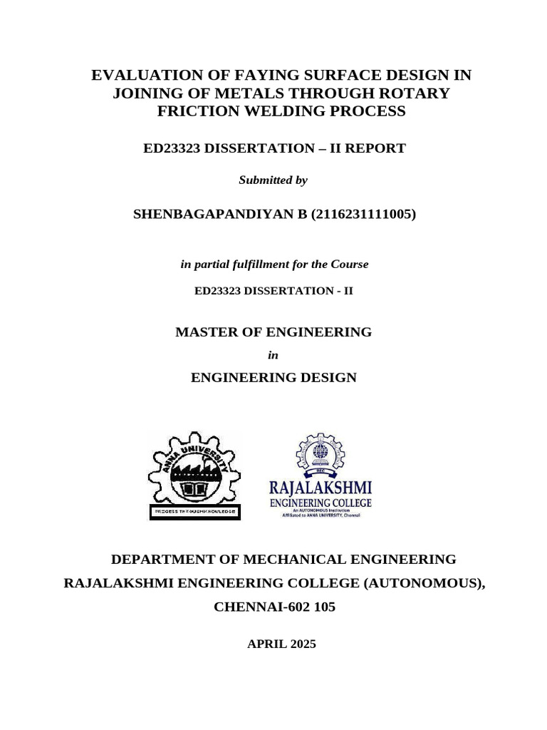 Faying Surface Design in Rotary Welding | PDF | Welding | Construction