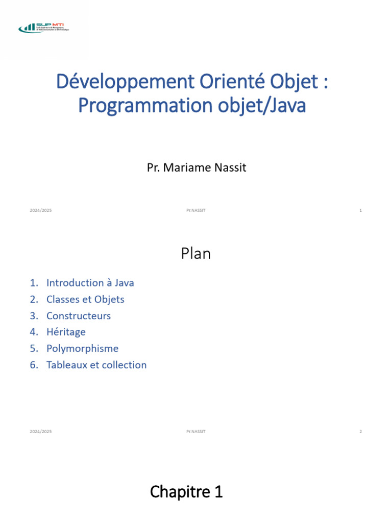 Cours Java : Introduction et Concepts clés | PDF | Java (Langage de ...