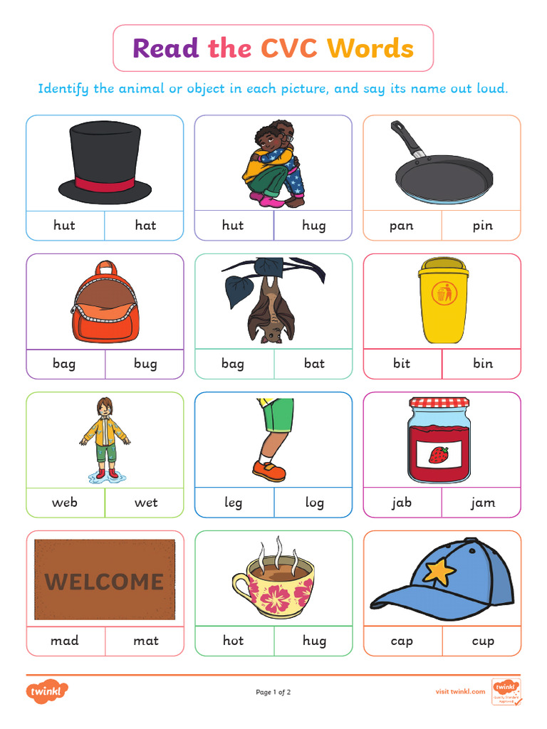 Read The CVC Words Activity - Ver - 1 | PDF