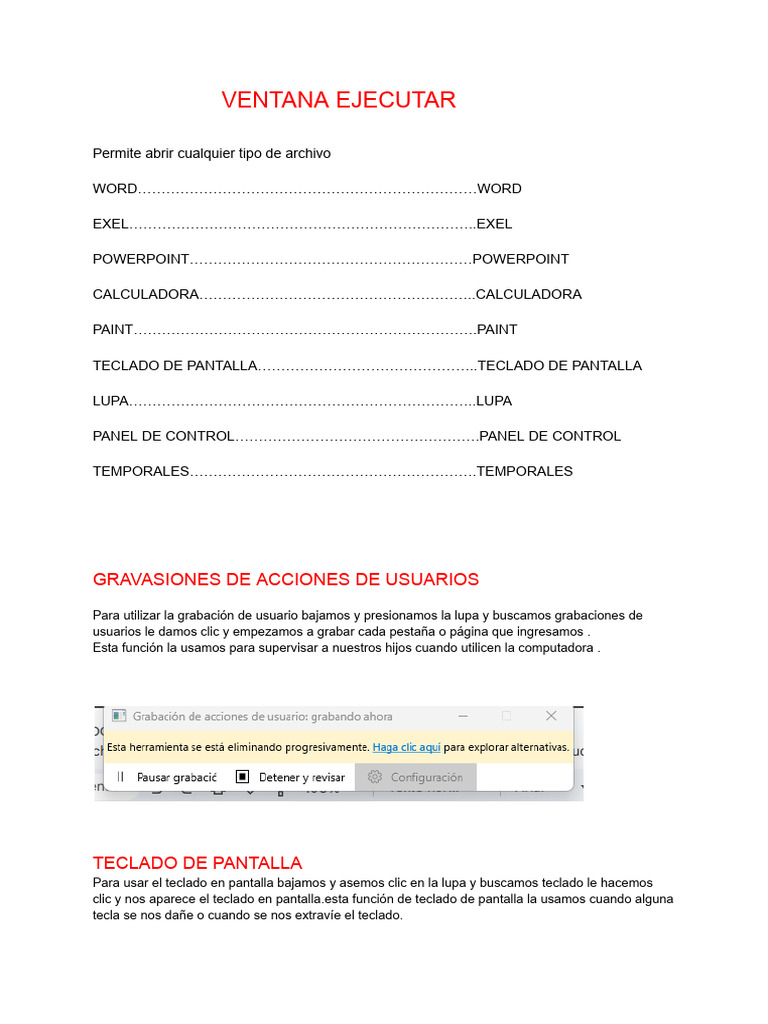 Ventana Ejecutar | PDF