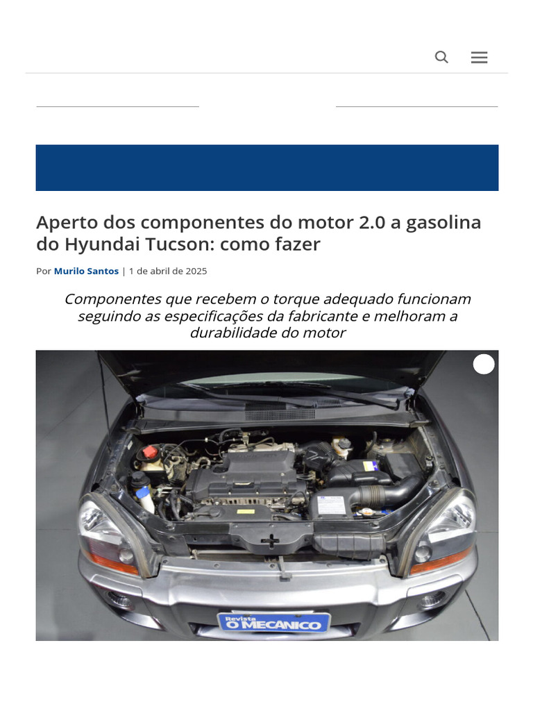 Torque e Aperto do Motor Tucson 2.0 | PDF | Motores | Câmbio manual