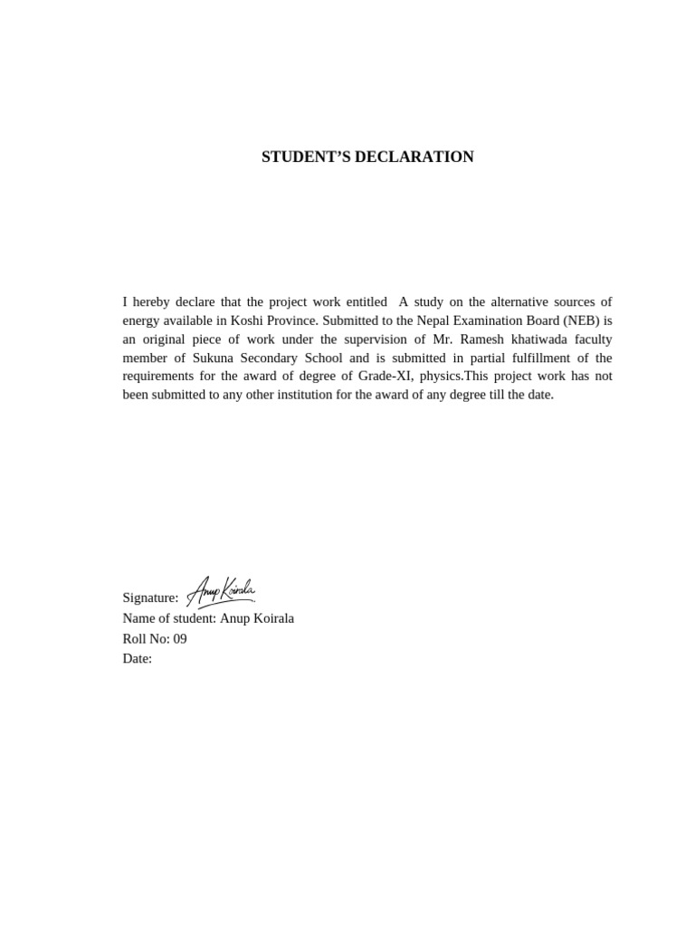 Declaration | PDF
