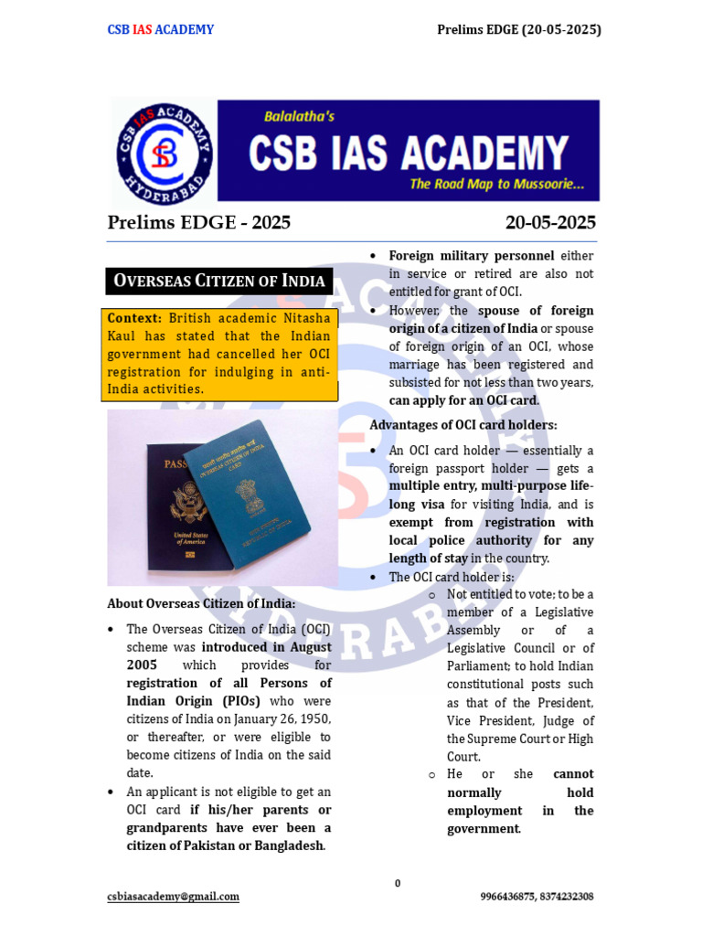 CSB Prelims - EDGE - May 20 | PDF