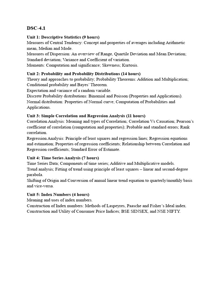 BCom Hons 4th Sem Syllabus Overview | PDF | Regression Analysis ...