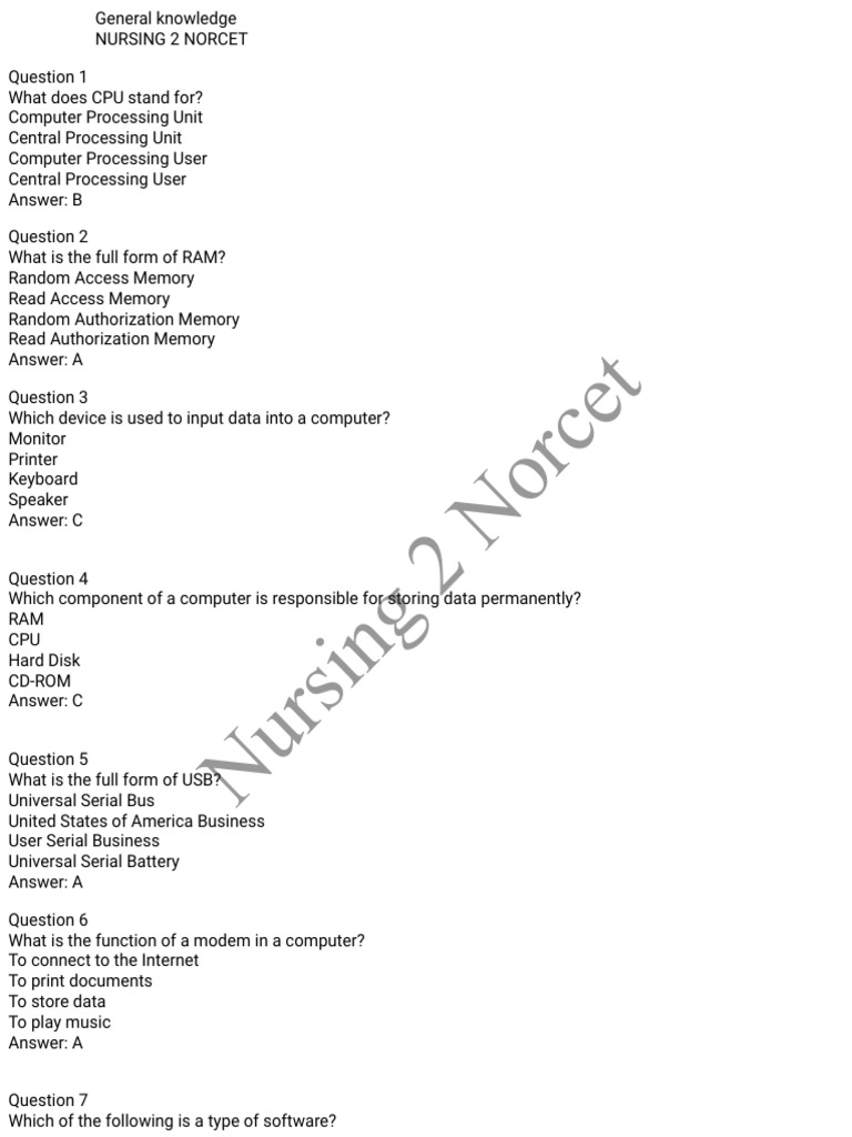 Computer Related Questions | PDF | Computer Data Storage | Input/Output