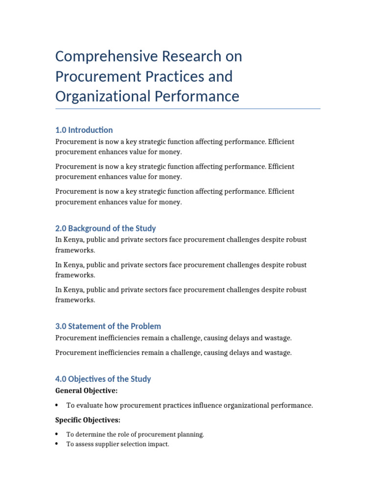 Impact of Procurement on Performance | PDF | Procurement | Statistics