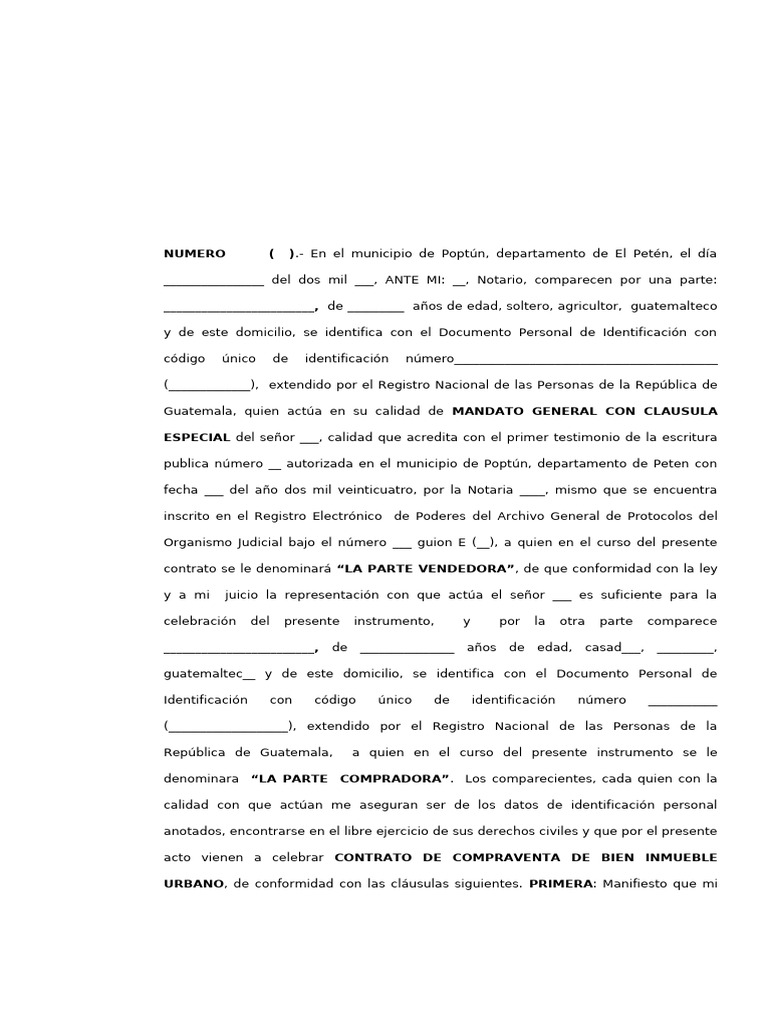 Contrato de Compraventa en Poptún | PDF | Ley común | Justicia
