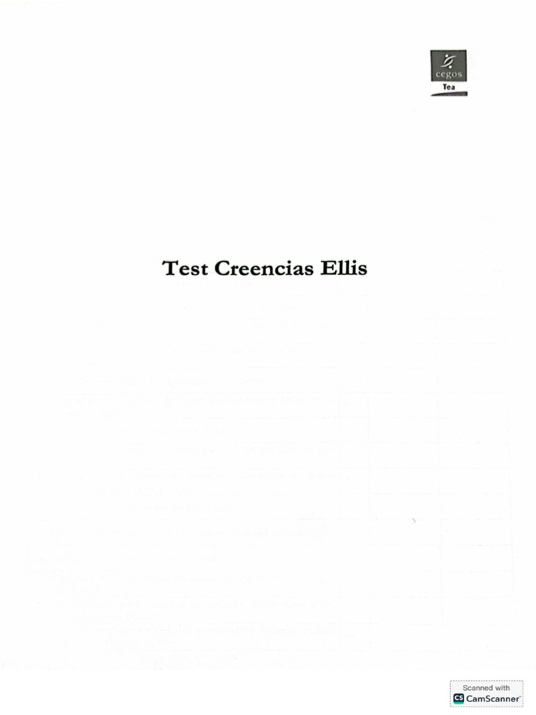 Test de Creencias de Ellis | PDF