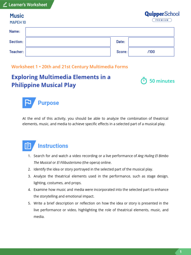 MU 10 Q4 09 20th and 21st Century Multimedia Forms SW1 | PDF | Behavior ...