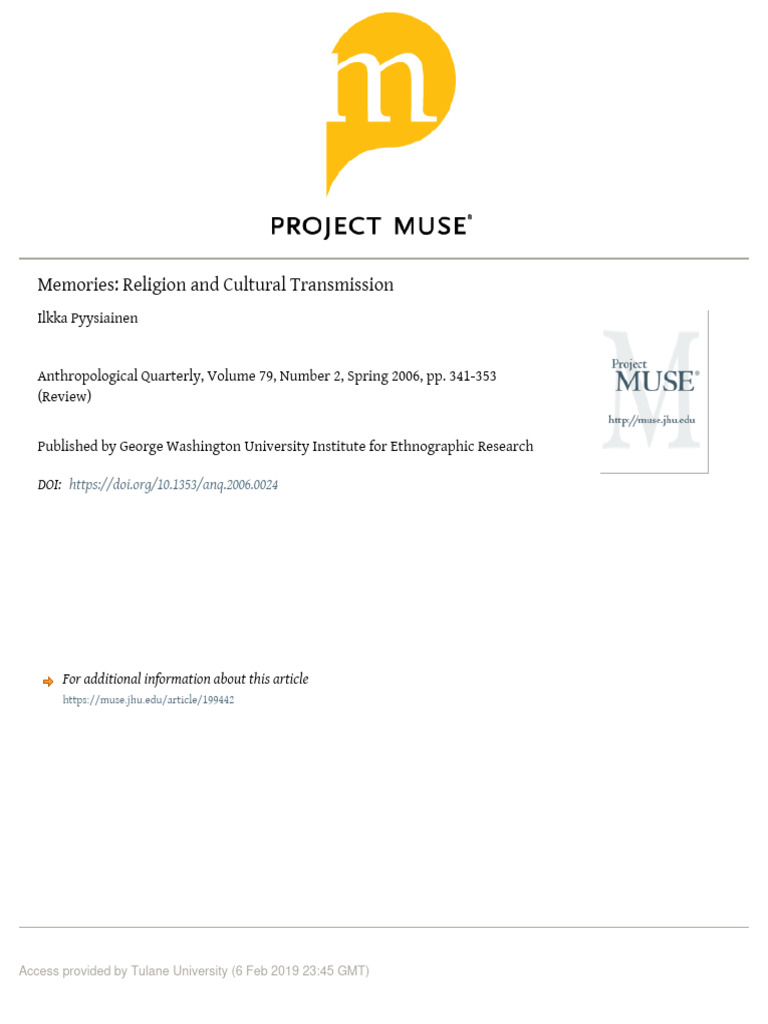 Cultural Transmission in Religion | PDF | Cognitive Science Of Religion ...