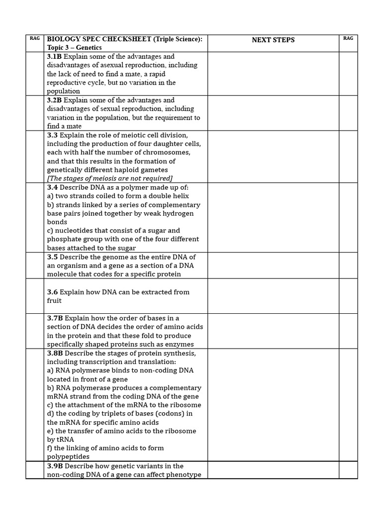 Genetics Overview for Triple Science | PDF | Gene | Genetics
