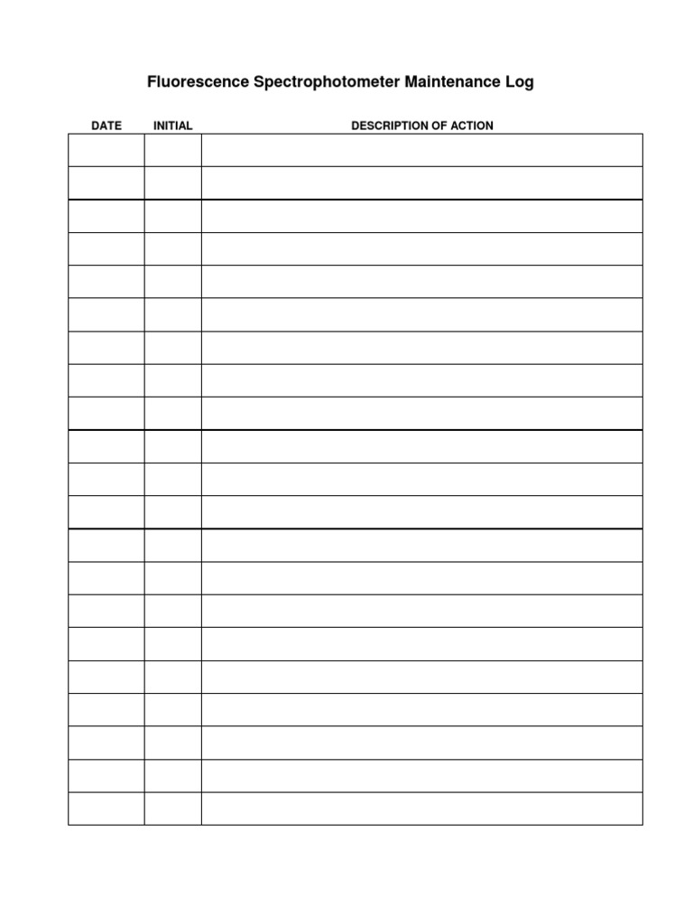 Fluorescence Spectrophotometer Log | PDF
