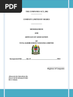 MEMART Format Tanzania | PDF | Liquidation | Banks