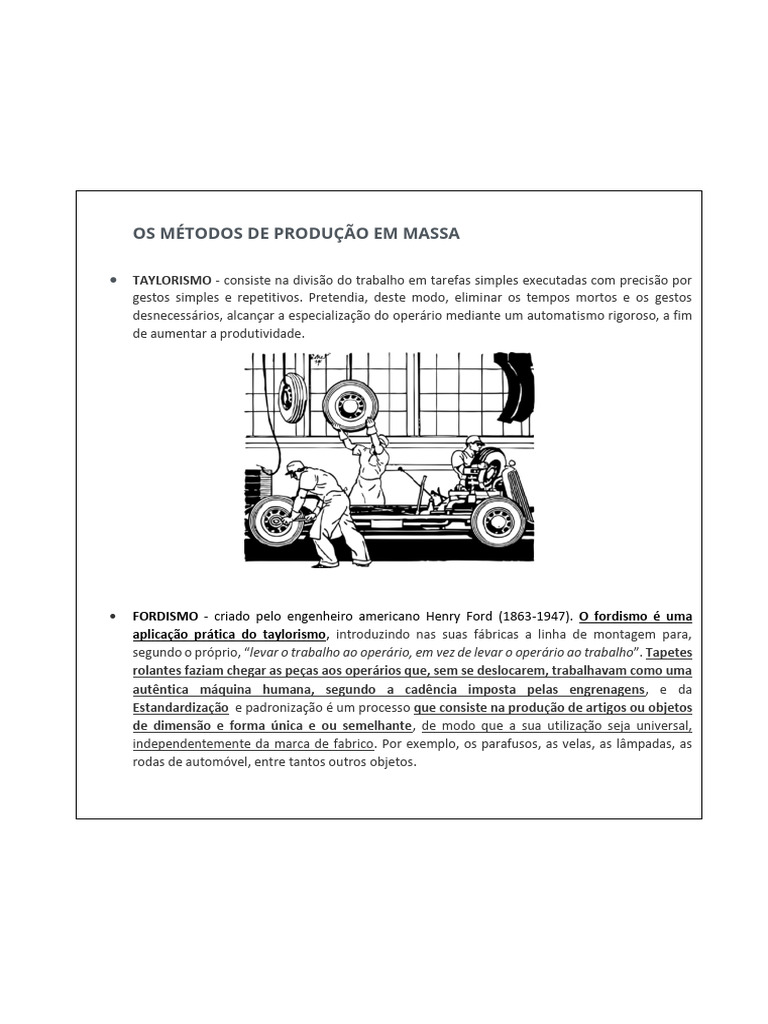 Os Métodos de Produção em Massa | PDF