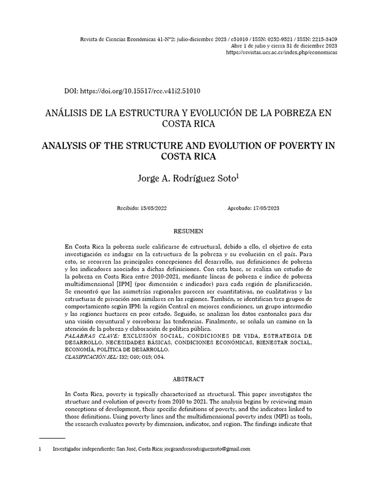 Evolución de la Pobreza en Costa Rica | PDF | Pobreza | Pobreza e ...