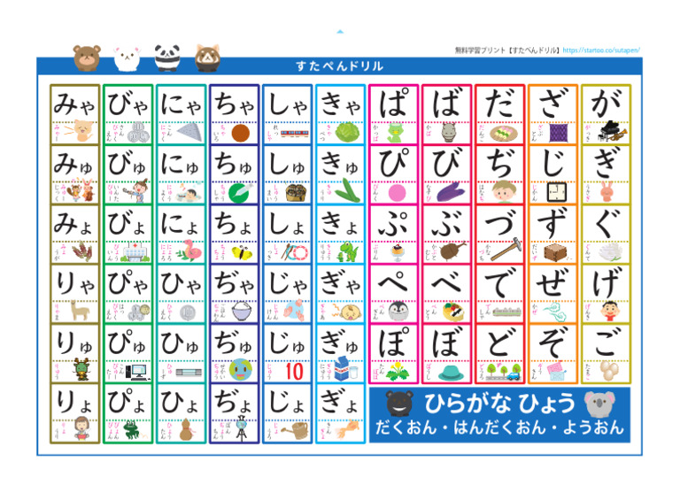 1 5 1 Japanese Hiragana Table | PDF