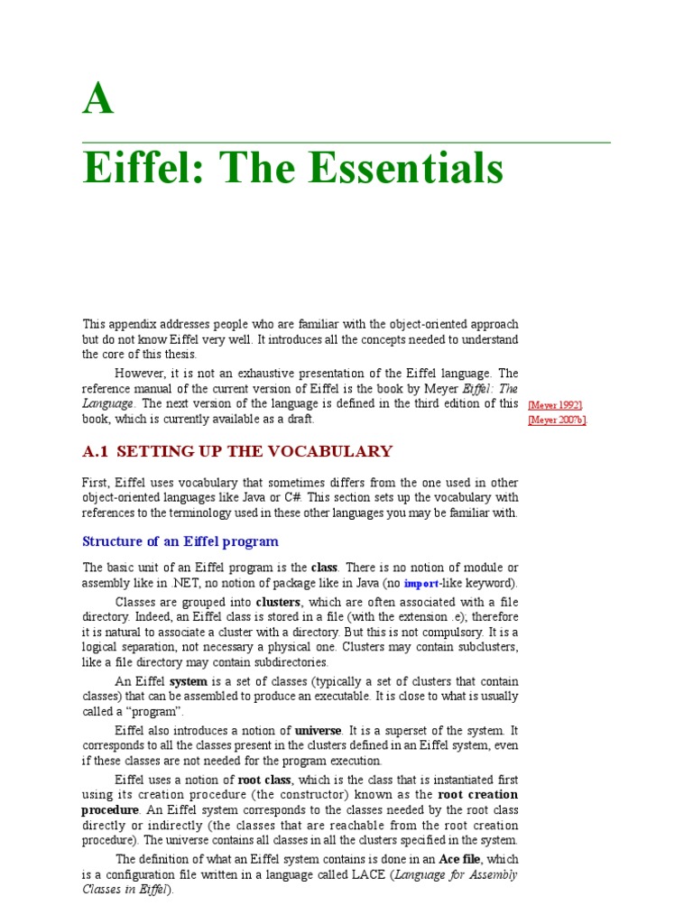 Eiffel The Essentials | PDF | Inheritance (Object Oriented Programming ...