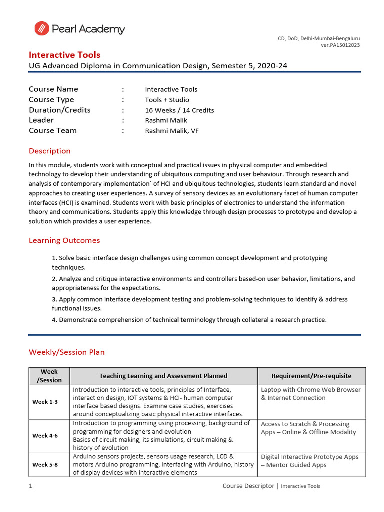 Interactive Tools Course Overview | PDF | Educational Assessment ...