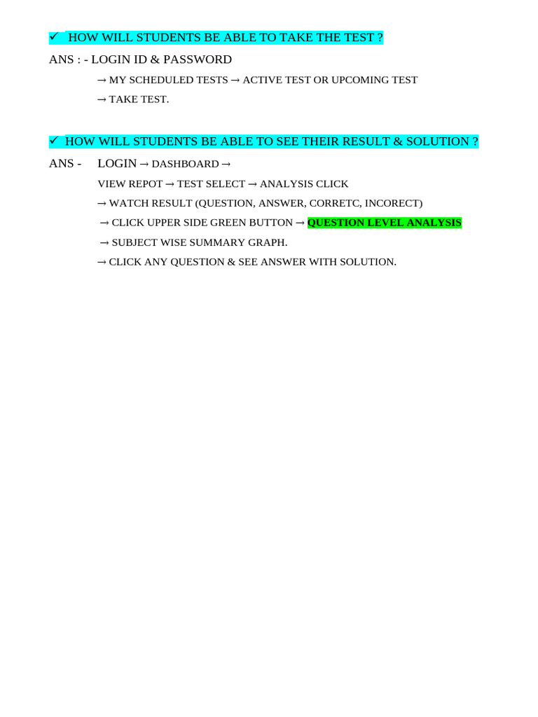 Students How To Given Test | PDF