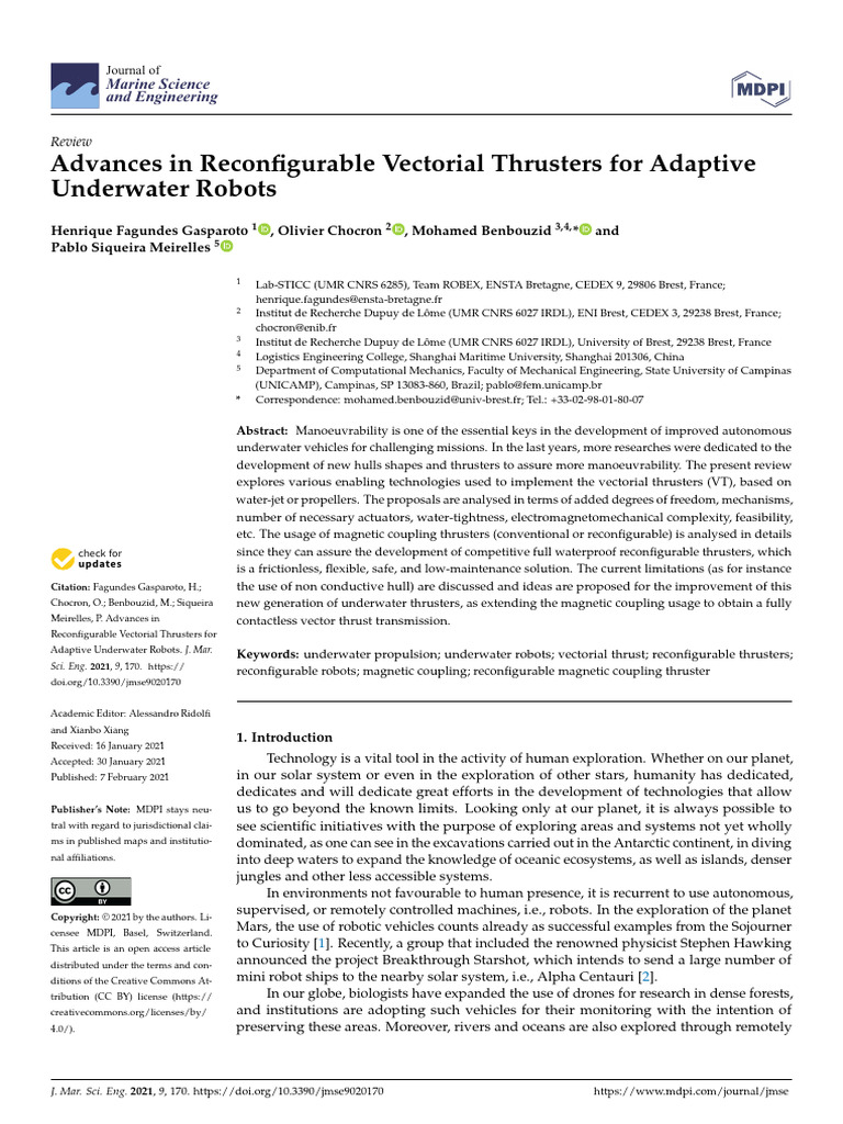 Advances in Underwater Vector Thrusters | PDF | Propeller | Electric Motor