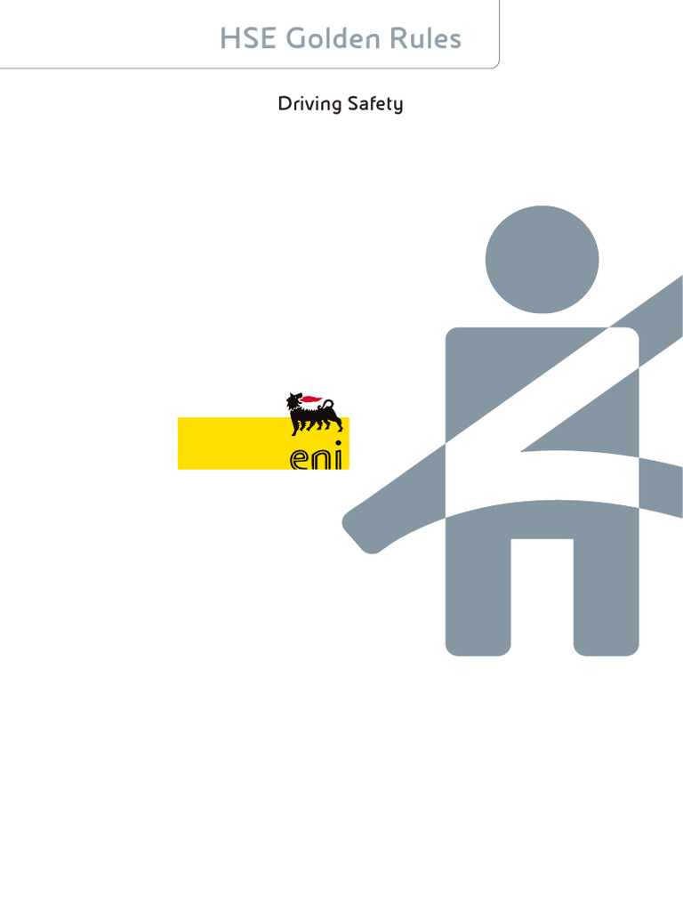 Eni's Golden Rules for Driving Safety | PDF | Seat Belt | Traffic Collision