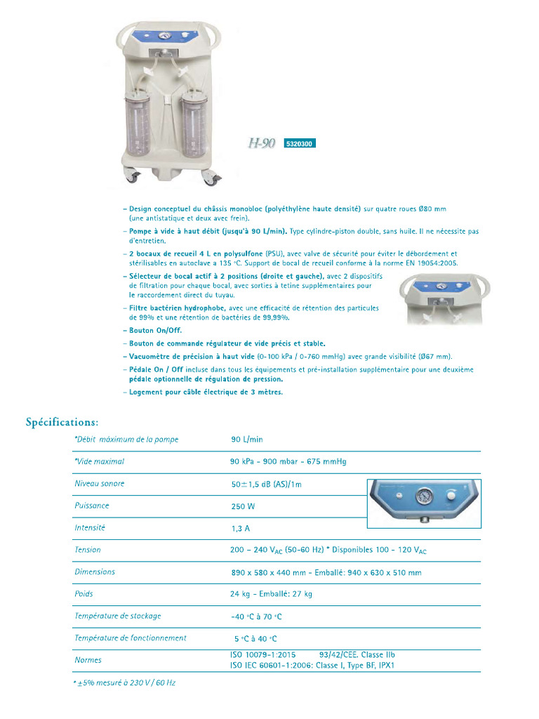 Aspirateur Chirurgical H90 | PDF