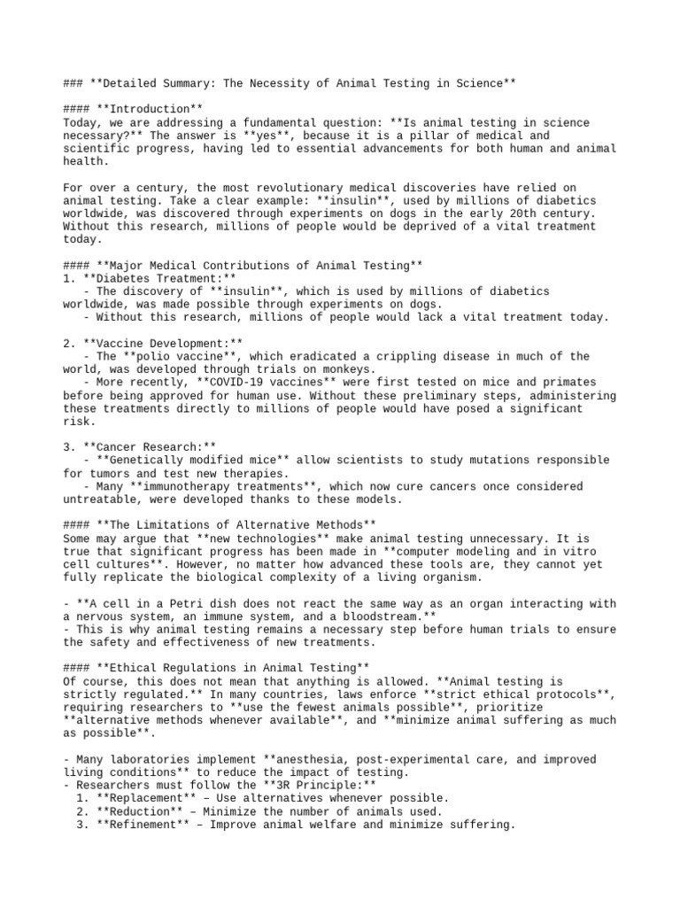 Full Detailed Animal Testing Summary | PDF | Animal Testing | Cancer