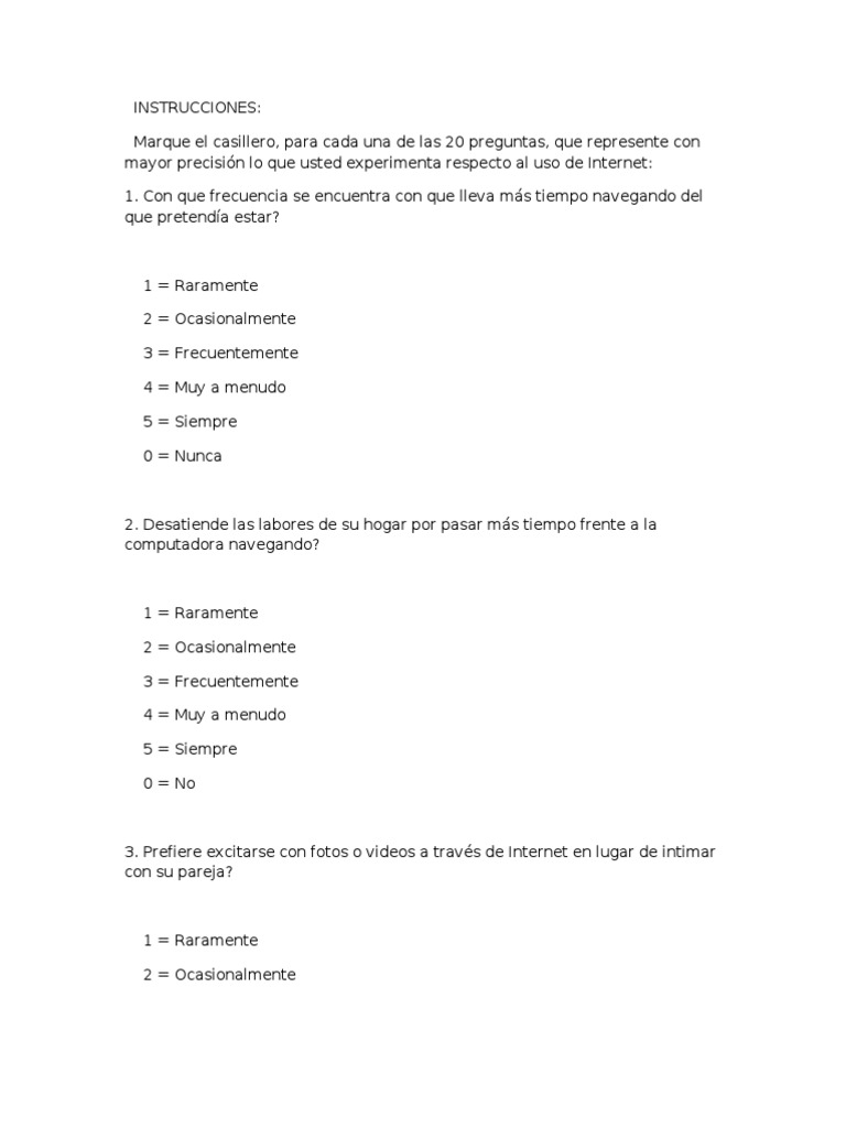 Test de La Adiccion de Kimberly Young PDF Ocio