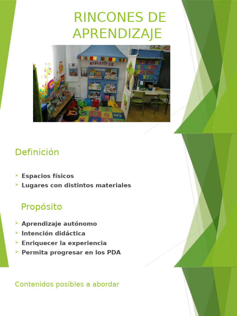 Rincones de Aprendizaje | PDF