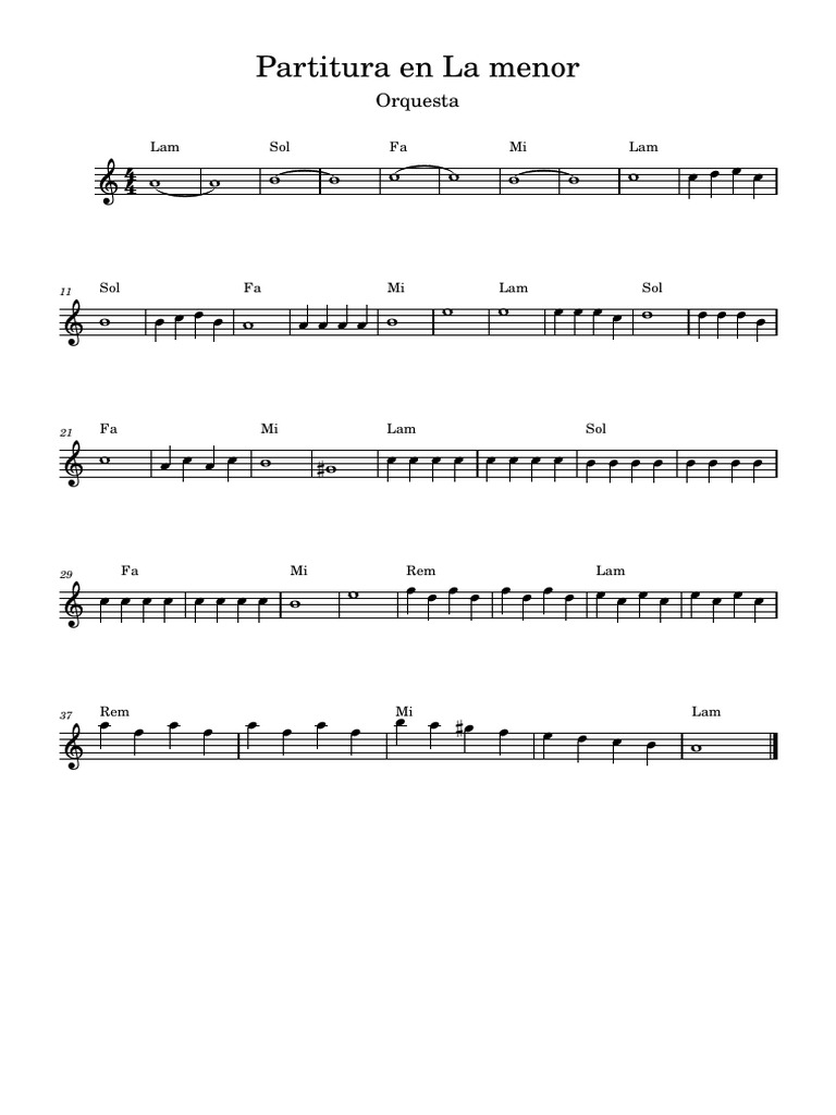 Partitura en La Menor | PDF