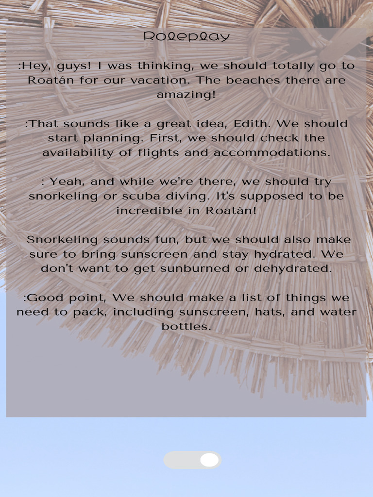 Roleplay, Homework | PDF