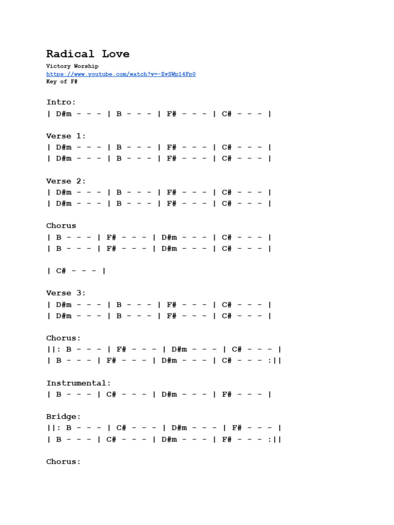 Radical Love Lyrics and Chords | PDF