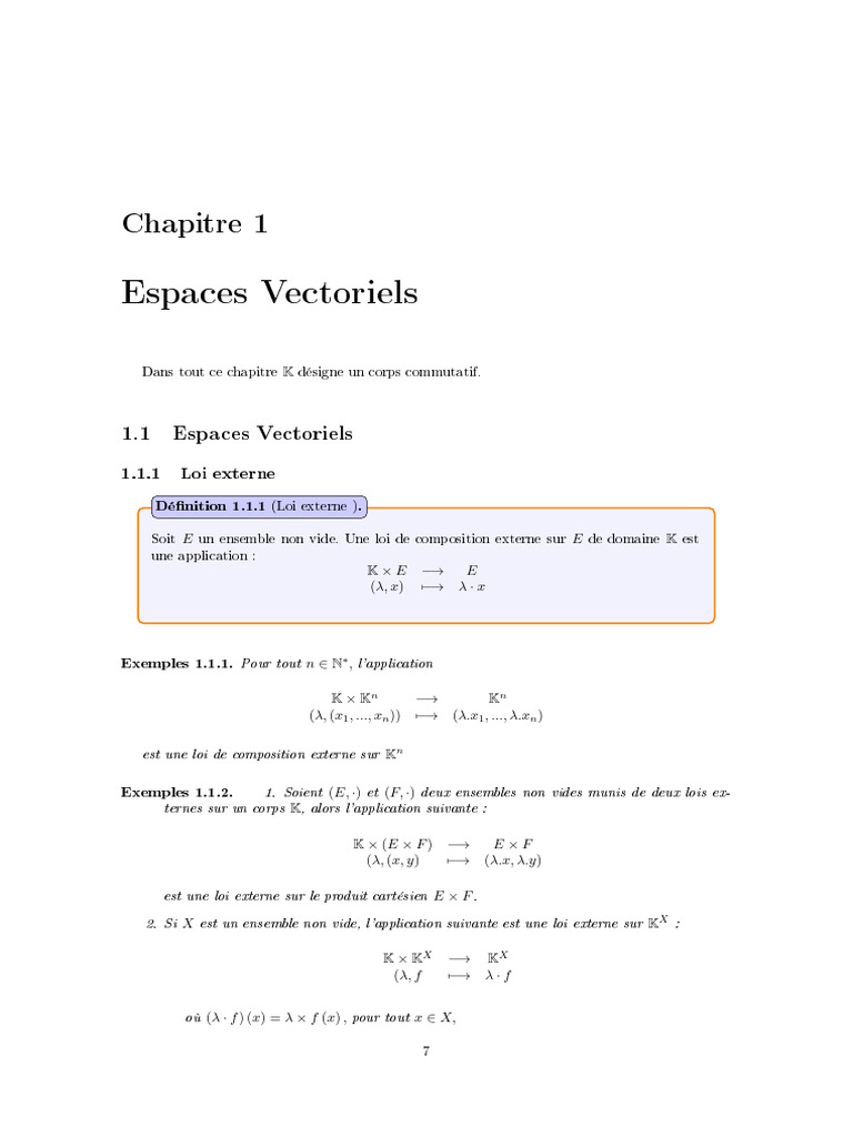 Introduction aux Espaces Vectoriels | PDF | Base (algèbre linéaire ...