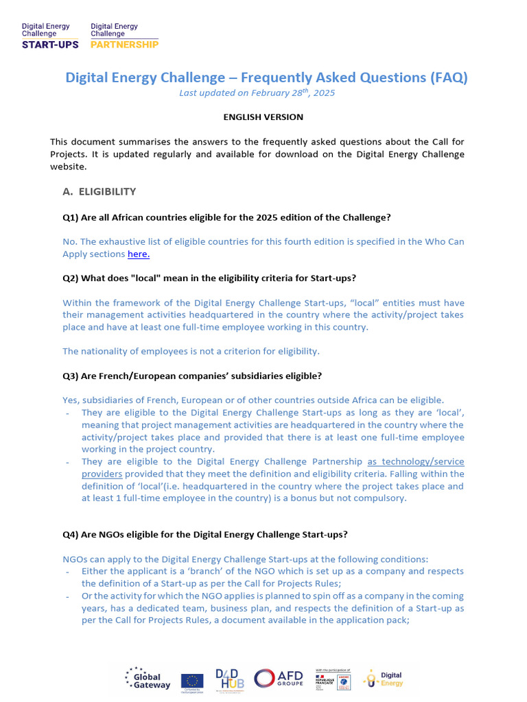 Digital Energy Challenge 2025 - FAQ - EN | PDF | Geographic Information ...