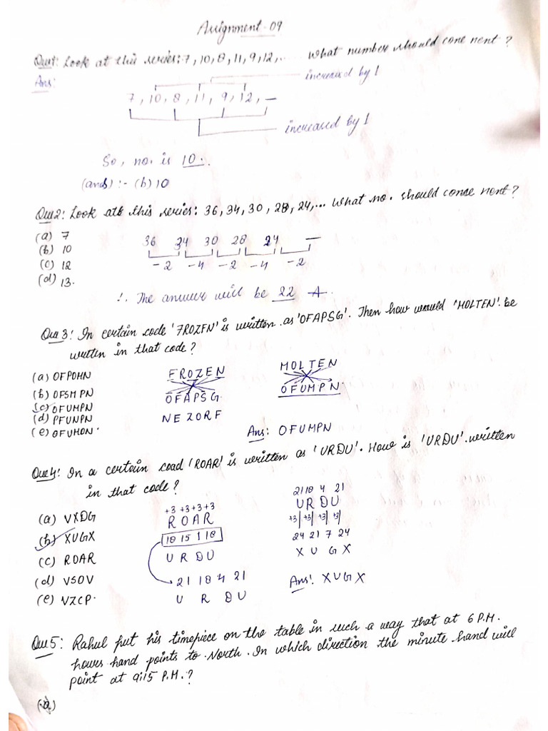 Aptitude Assignment 09 | PDF