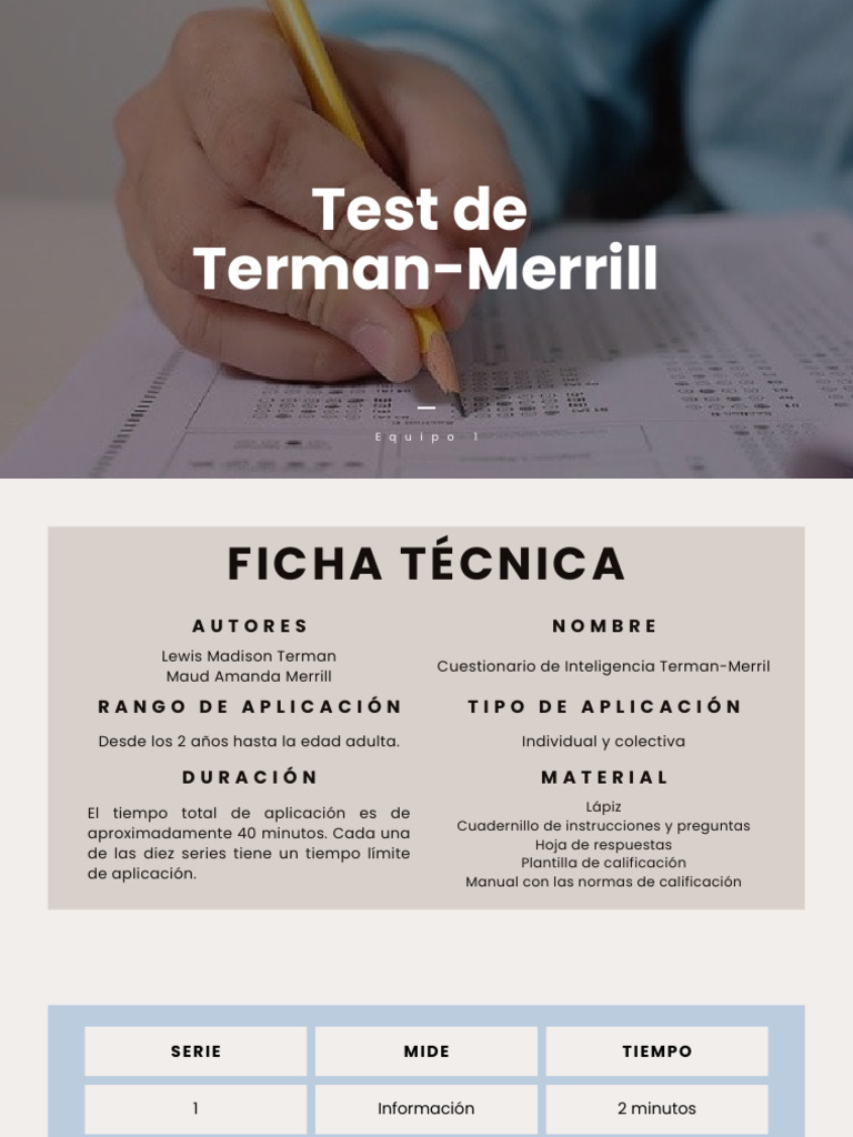 Test de Inteligencia Terman-Merrill | PDF | Cociente de inteligencia ...