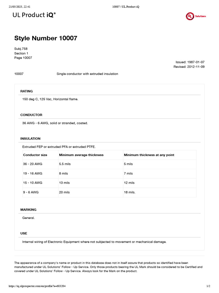 UL Product Iq | PDF | Wire | Electricity
