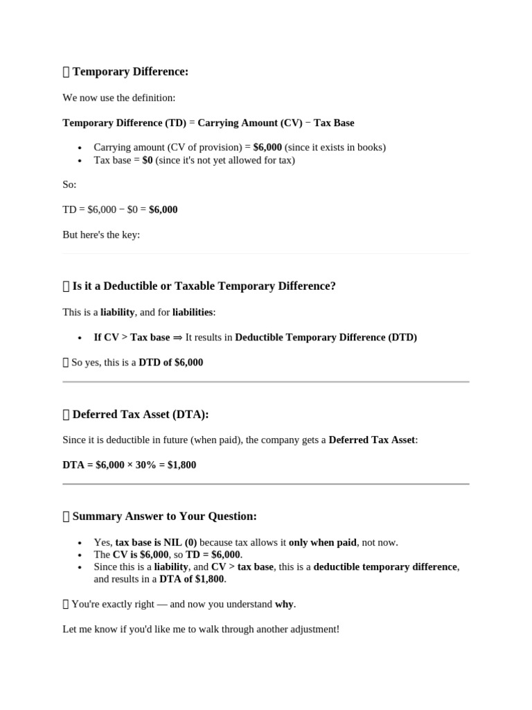 Understanding Temporary vs Permanent Differences | PDF | Deferred Tax ...